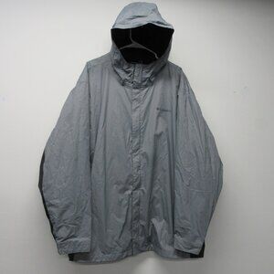 Columbia Omni Tech Seam Sealed Waterproof Gray Lightweight Hooded Jacket sz 3X